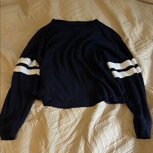 vintage blue and white hollister cropped long sleeve